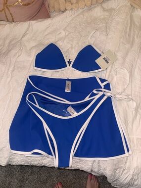 WILO Cobalt Blue 3-Piece Swim Set with White Trim SOLD OUT Size M